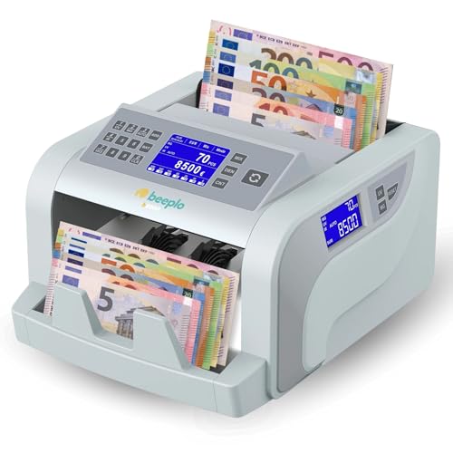 beeplo b5000 | Contadora Totalizadora de Billetes EUR | 5 Sistemas de Detección Automática | Precisión Total | Garantía 4 Años