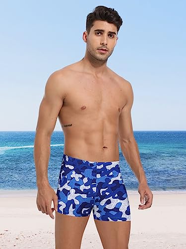 Image of Men's Square Leg Swimming Jammer Shorts UPF50+,Men Swimsuit Swim Jammers Fabric Shape Retention