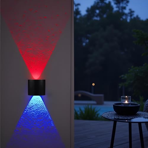 Image of Waterproof Up Down Led Wall Lamp, Aluminium IP65 Body 1+1 Ray, Multycolor, Indoor /Outdoor Decorative Wall Sconce Light(2 Ray Multy)