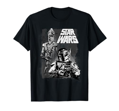 T-shirt Star Wars Bounty Hunters Boba Fett en coton noir pour fan de la saga