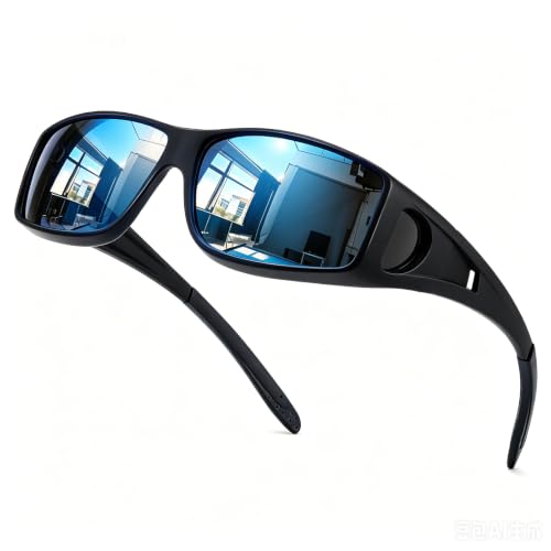 Image of IGnaef Polarized Fit Over Sunglasses for Men UV Protection, Wrap Around Shades for Fishing Driving