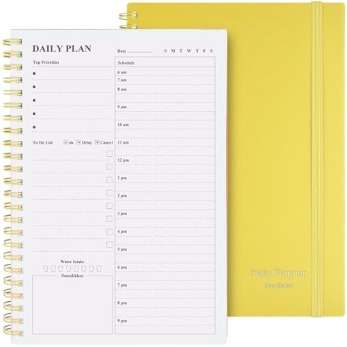 Daily Planner Undated: Asten To Do List Notebook Day Planners (A5, Yellow)