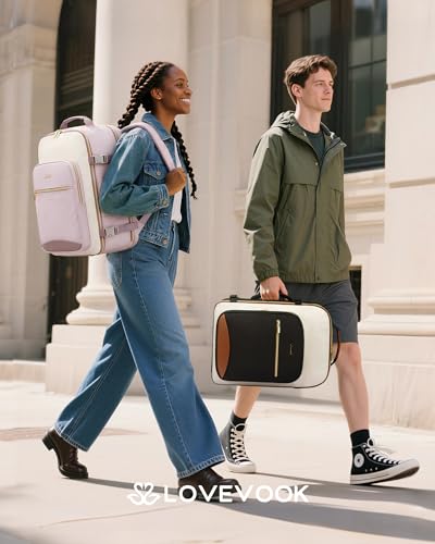 Image of LOVEVOOK 56L Travel Backpack for Women & Men, Airline Approved Carry On Luggage with 3 Packing Cubes, TSA Overnight Bags, Waterproof Personal Item Bag, Weekender Essentials Backpacks fits 17 inch Laptop