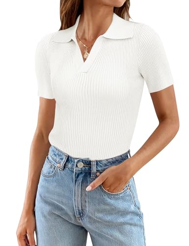 Ivicoer Women's Casual Short Sleeve Polo V Neck...