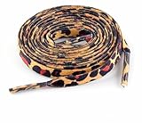 AUEAR, 1Pair Leopard Print Shoe Laces Camouflage Thin Flat Shoestring