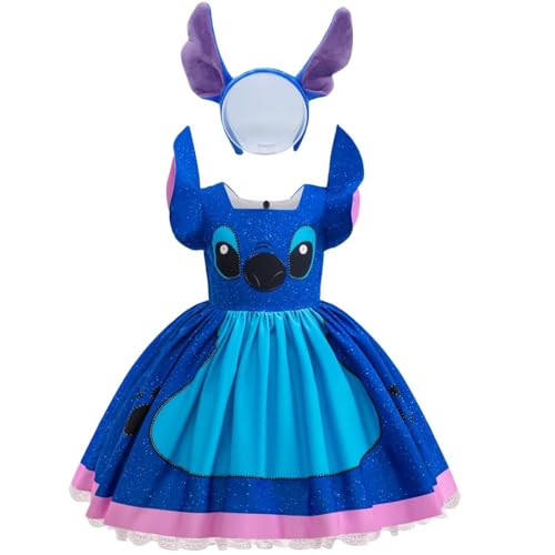 Sztylong Hawaiian Costume for Girls Cartoon Mouse Tulle Dress With Headband