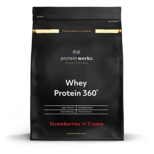 Protein Works - Whey Protein 360, Premium Whey Shake, Strawberries 'n' Cream, 20 Servings (600g), Whey Protein Powder Blend, No Added Sugar Protein Shake