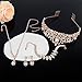CIEHER 4/5 Pieces Women Jewelry Set - Rhinestone Crown + Drop Necklace + Elegant Bangle Bracelet + Crystal Teardrop Dangle Earrings for Bridal Wedding Party