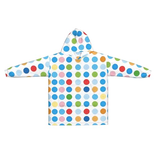 Couverture à capuche imprimée à pois bleus avec manches pour homme et femme