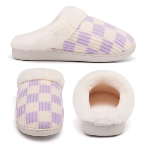 Image of Guyarns House Slippers for Women & Men - Fuzzy, Casual Indoor /Outdoor Shoes with Memory Foam & Faux Fur Lining