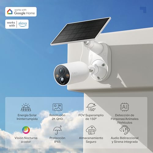 Tapo C425 Kit-Cámara de Seguridad Solar, Base magnética Ajustable, visión Nocturna en Color, Memoria MicroSD, batería de 10000 mAh, Campo de visión súper Gran Angular de 150°, Compatible con Alexa - imagen 2