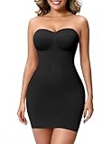 ANNZHIBRA Strapless Shapewear Slip for Women, Tummy Control Bulit-in Bra Full Shapewear Dress Slip, Seamless Body Shaper