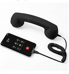 Jotekonoby Combiné téléphonique filaire de type C - Récepteur de style fixe - Compatible avec smartphones et tablettes - Haut-parleur haute fidélité pour des appels clairs
