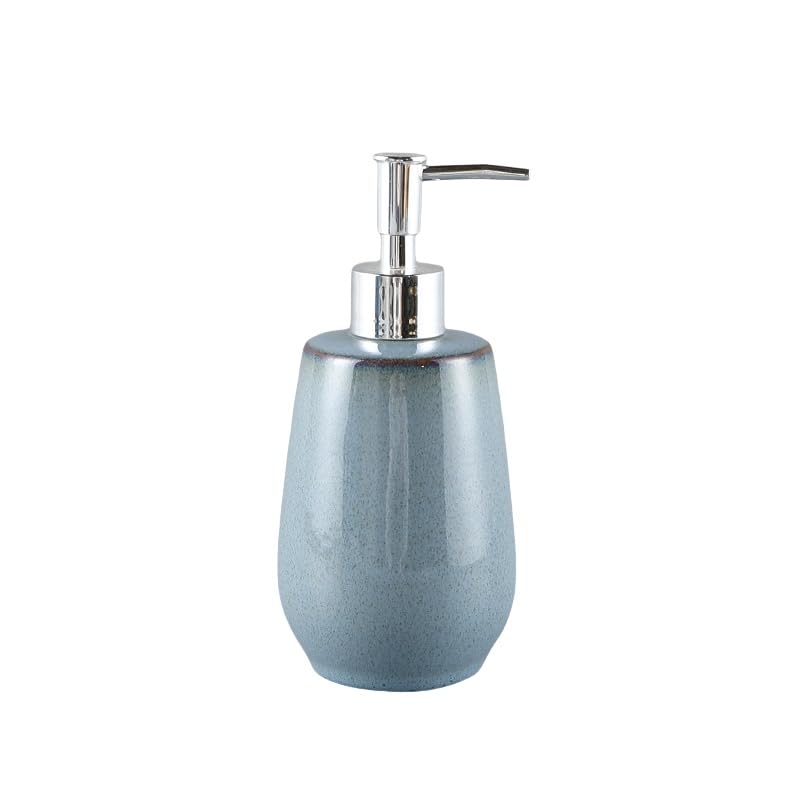Kitchen Decor and Accessories,Pump Bottle Dispenser Vintage Aesthetic Ceramic Kiln-Changed Liquid Soap Dispenser Lotion Dispenser with Pump Modern Farmhouse Decor Blue Bathroom Kitchen Decor Kiln-Ch