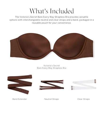 Victoria's Secret Women's Everyway Low Back Clear Strap Push Up Strapless Bra, Bras for Women (32B-38DD)3