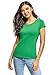 Produktbild oodji Ultra Damen T-Shirt Basic aus Baumwolle, Grün, DE 34 / EU 36 / XS