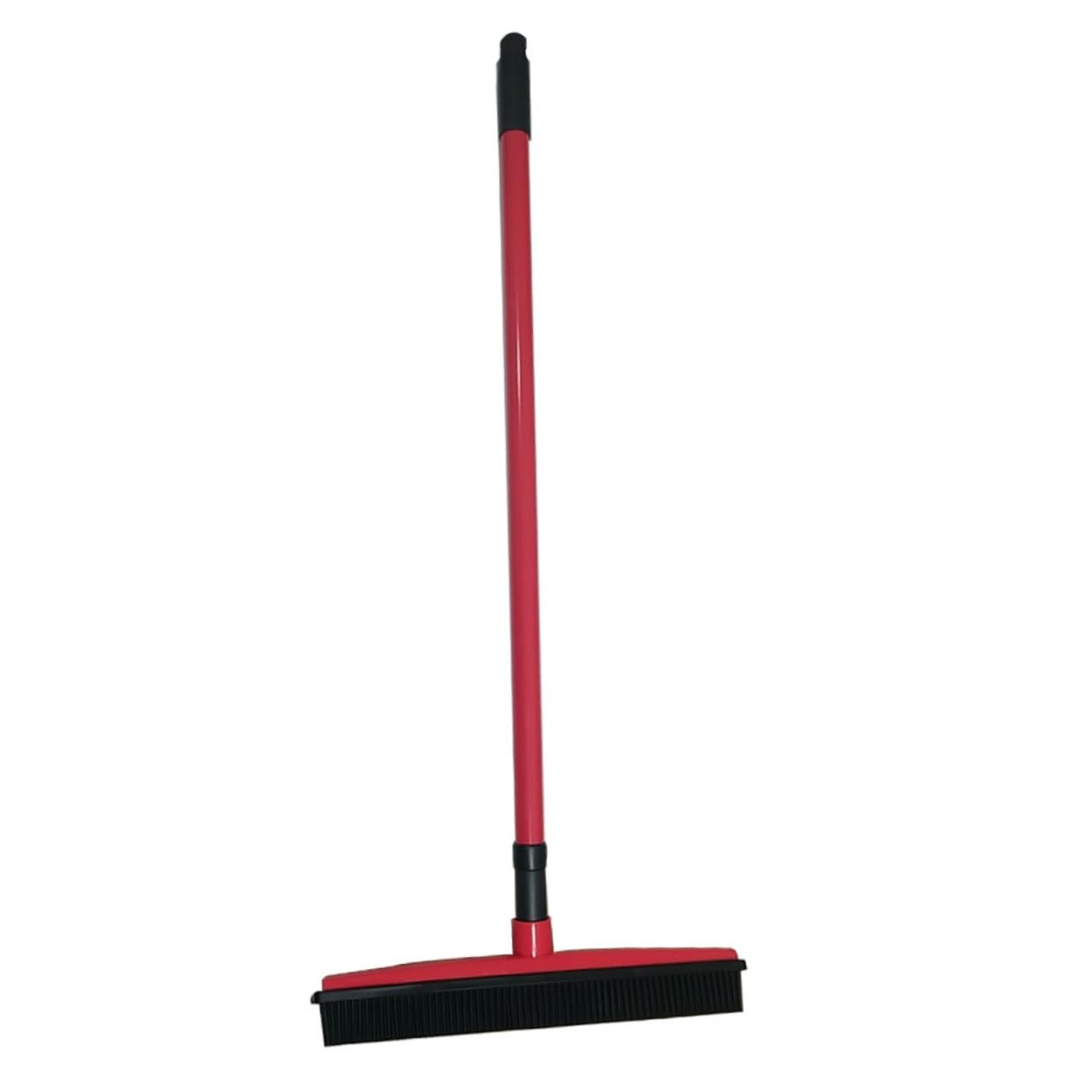 WOFASHPURET Pet Hair Cleaning Broom Handle Carpet Fur and Window Scraper for Home Use Red for Carpets Rugs and Hard