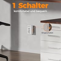 TESSAN Doppelstecker für Steckdose, Mehrfachstecker, Mehrfachsteckdose Grau – Ansicht 4