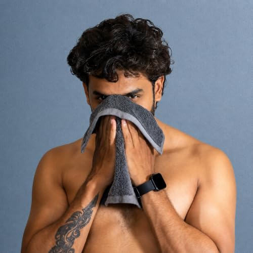 Image of HEELIUM Bamboo Face Towel | Ultra Absorbent & Odour-Free | 3X Softer Than Cotton Towels | 30 x 30 cm - 600 GSM