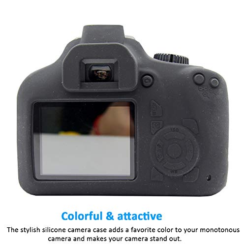 Easy Hood Camera Case For Canon Eos 4000D / Rebel T100 Digital Camera, Anti-Scratch Soft Silicone Rubber Protective Cover Protector Skin For Canon Eos 3000D 4000D Dslr Camera #TOP1