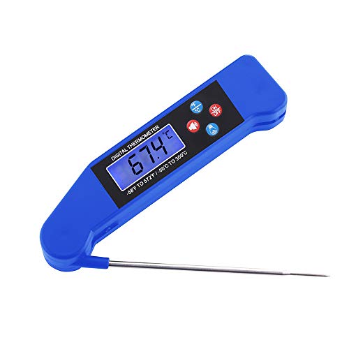 Nishore Termômetro digital de alimentos com função de transmissão de voz Retroiluminação Sonda dobrá