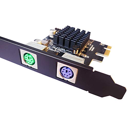 JXSZ PCI-Express to 2xPS2 PS/2 Keyboard and Mouse Port Expansion Card Without USB Ports