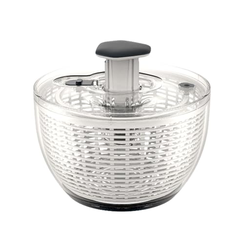 プッシュ式 水切り器 サラダスピナー サラダ水切り 野菜脱水機 野菜スピナー 1台３役 野菜 スピナー 水切り ボウル ザル 回転式 6L大容量 手動 丸洗い キッチンアシスト 簡単 便利 時短 たっぷり 蓋あり