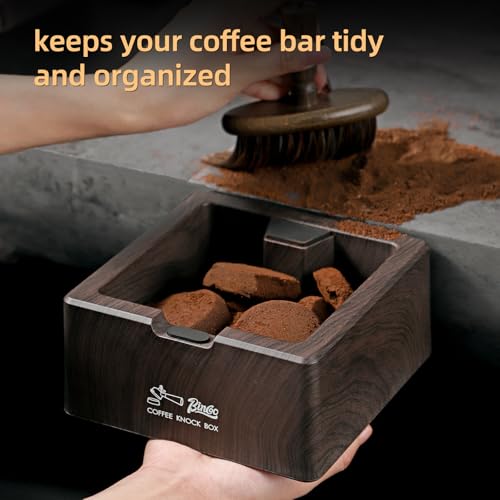 Bincoo Square Espresso knock Box 16cm /6.3 Inch Barista Style Coffee Knock Box for Grounds with Anti-Slip Base, Multi-functional Sturdy Espresso Dump Bin for Home/Office. (Brown) by Bincoo - Used condition - Image 4