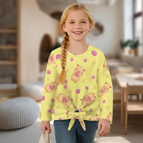 Girls Long Sleeve T-Shirt Kids Fall Tee Tops Children Crewneck Shirt Girls Long Sleeve T-Shirt School4