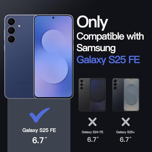 Image of JETech Cover Case for Samsung Galaxy S25 FE, Non-Yellowing Shockproof Bumper Protective Phone Cover, Anti-Scratch Hard PC Back (Navy Blue)