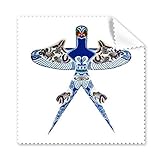 Tamaño: 14 cm * 14 cm Chino cultura Kite tradicional patrón gafas paño de limpieza teléfono limpiador de pantalla 5 piezas de regalo