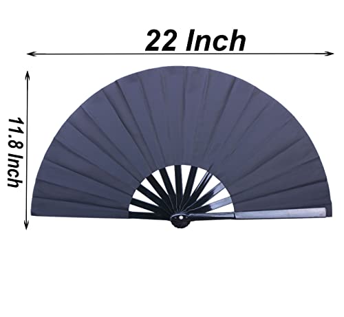Honshen Folding Fan 11.8Inch Black-Small Hand Fan Chinese Kung Fu Tai Chi Hand Held Folding Fans For Men/Women/Children With A Fabric Case For Protection (Black) #TOP4