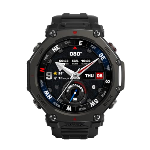 Amazfit T-Rex 3 Pro Outdoor Smartwatch 48mm Saphir-AMOLED-Display, Titan-Lünette, Dualband-GPS, Offline-Karten, 25 Tage Akku, Integ. Taschenlampe, 10 ATM, 180+ Sportmodi für Android & iPhone