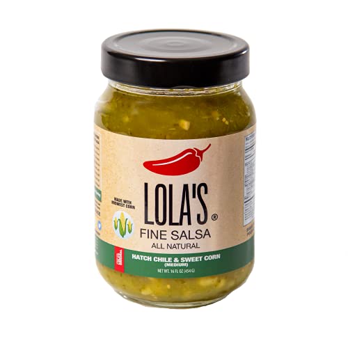 Lola's Fine Hot Sauce - Hatch Chile & Sweet Corn Fine Salsa | All-Natural, Gluten-Free, Non-Gmo, Plant-Based, Keto, Low Sodium | Created With Hatch Chilies And Iowa Sweet Corn #TOP3
