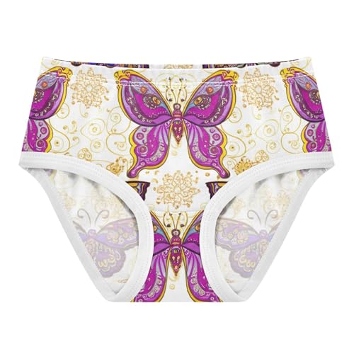 Cotton Toddler Girls Underwear Ornate Purple Butterflies Golden Little Girl Panties Animals Undies Kids Briefs 2t