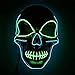 Produktbild Queta Halloween Maske LED Beleuchtung Maske Scary Maske Leuchtenden Schädel EL Draht Leuchtmaske Fest Karneval Kostüm Party (Grünes Augen)