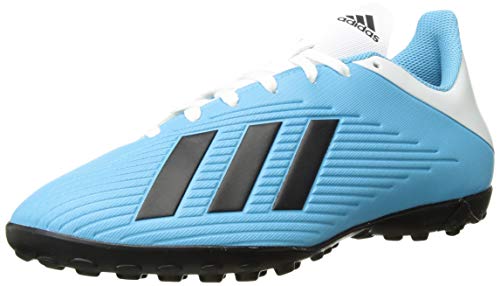 adidas Men's X 19.4 Turf Soccer Shoe, Bright Cyan/Black/Shock Pink, 10.5 M US