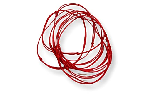 lot de 10 bracelets Kabbale rouge contre le mauvais oeil - bracelets réglable homme et femme enfant - cadeau femme fille - bracelets faits main- porte bonheur - cordon fin 0,8 mm …