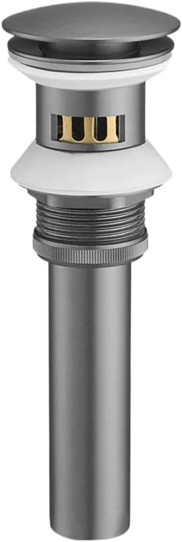 排水プラグ、 ガングレーのバスルーム洗面台用ポップアップ排水口、真鍮素材の排水ストッパー、床排水、非多孔質のバスルーム洗面台排水口(