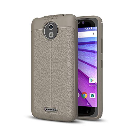 Coque souple Moto C gris litchi - Protection idéale au quotidien