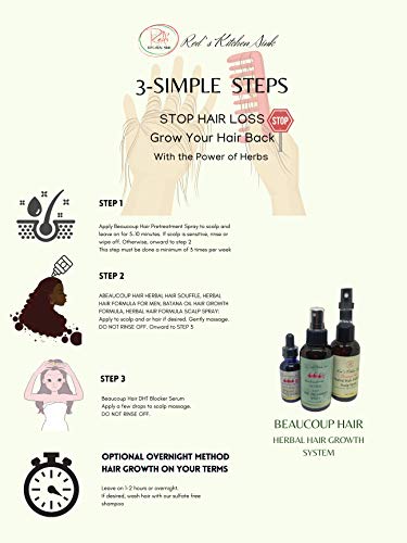 BEAUCOUP HAIR HERBAL HAIR (REGROWTH) SYSTEM SCALP SPRAY FOR WOMEN - Hair Regrowth System - 100% Natural No Side Effects! - Ideal for Thin Edges, Hair Loss due to Alopecia, Wigs, Braids or Extensions!