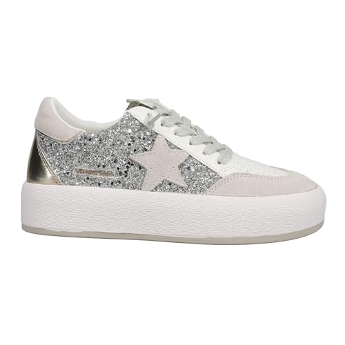 Vintage Havana Women's Ream Sneaker, White/Grey Glitter, 11
