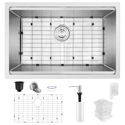 27x18Inch Undermount Kitchen Sink Herogo Stainless Steel Single Bowl Handmade 16 Gauge 10 Deep Kitchen Workstaion Sink Basin with Accessories
