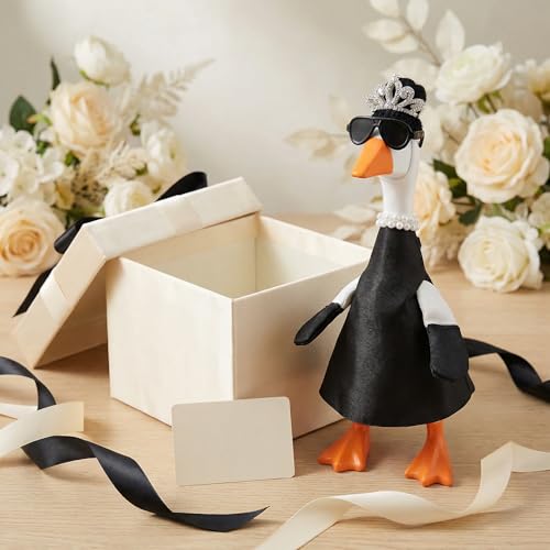 LPHEKS Desk Goose Outfits 7 Inch - Breakfast at Tiffany's Little Black Dress Outfit and Accessories Set - Audrey Hepburn Movie Style, Pearl Necklace, Tiara & Sunglasses for Tabletop Goose Decoration by LPHEKS - Used condition - Image 7