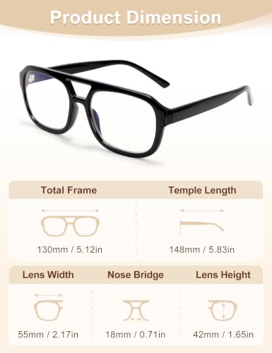 Image of Madison Avenue Retro Aviator Blue Light Glasses for Women Men