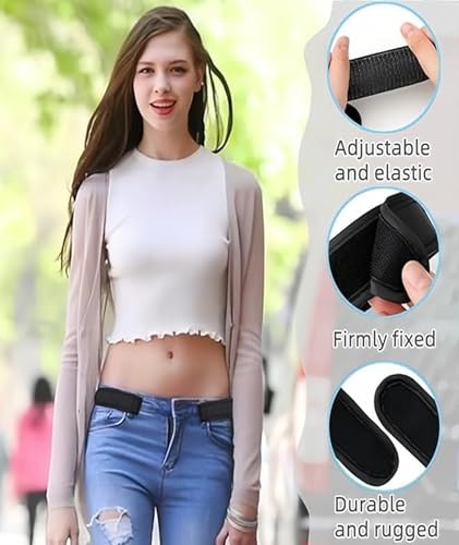 Image of NHCDFA 4 PCS Buckle Free Belt for Men, Buckle Less Belt for Men, Elastic Waistband, Unisex Stretch Belts in S, M, L Sizes, Adjustable No-Buckle Design for Daily Wear Comfort