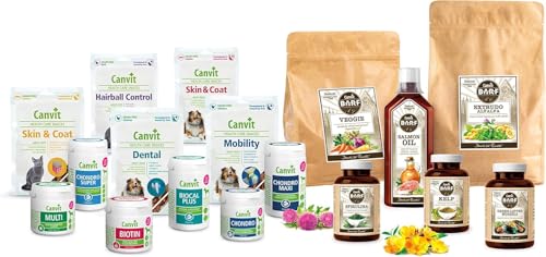 Canvit Knoblauchtabletten für Hunde & Katzen | Nahrungsergänzungsmittel Hunde mit Curcuma Unterstützung | Immununterstützung für Hund | Vitiman B12 Magen-Darm-Gesundheit und Verdauungsunterstützung |
