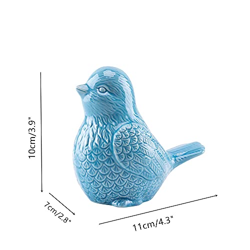 Fairdeco Blue Cottage Ceramic Bird Figurine Ornaments,Animal Model Gift For Home Garden Statue Wedding Decor (Blue) #TOP2