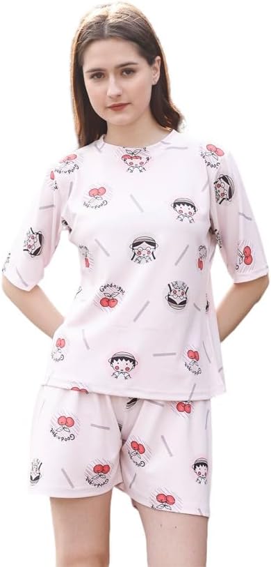 SMOWKLYCotton Blend Printed Nightsuit||Everyday Nightsuit||Night Dress||Shorts Set||Pajama Set for Women