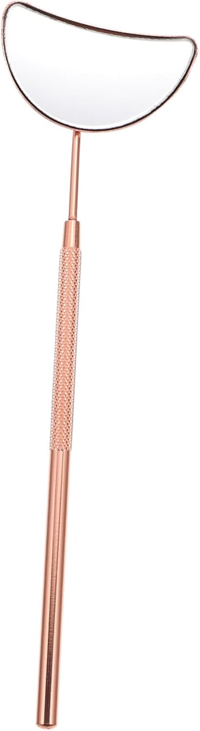 Crescent Eyelash Inspection Mirror with Stainless Steel and Glass